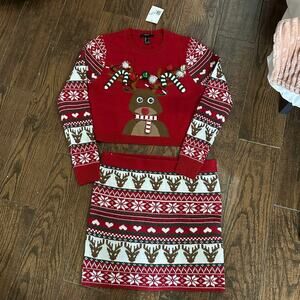 Reindeer Holiday Sweater Set